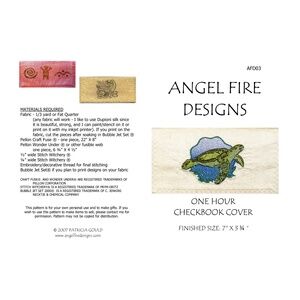 New - AFD03 - One Hour Checkbook Cover Pattern
